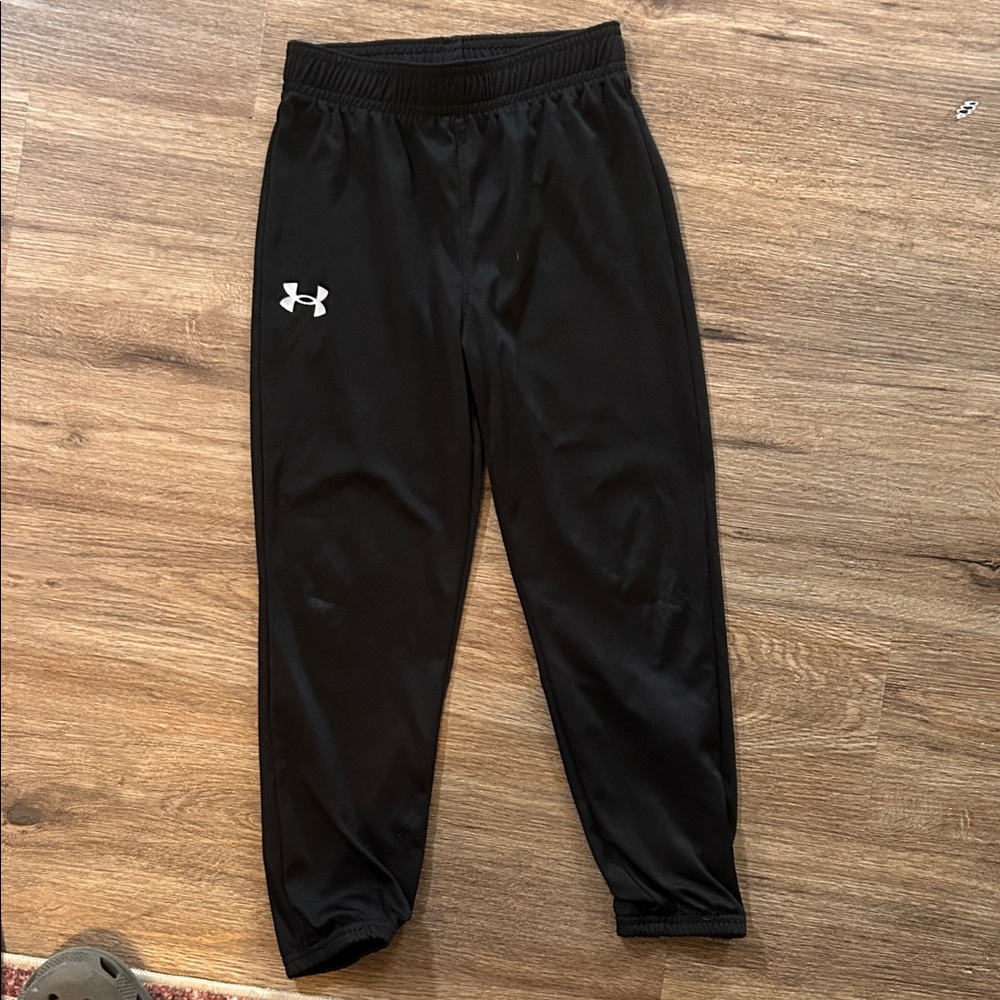Under Armour Kids Black Jogger Sweatpants with White Logo